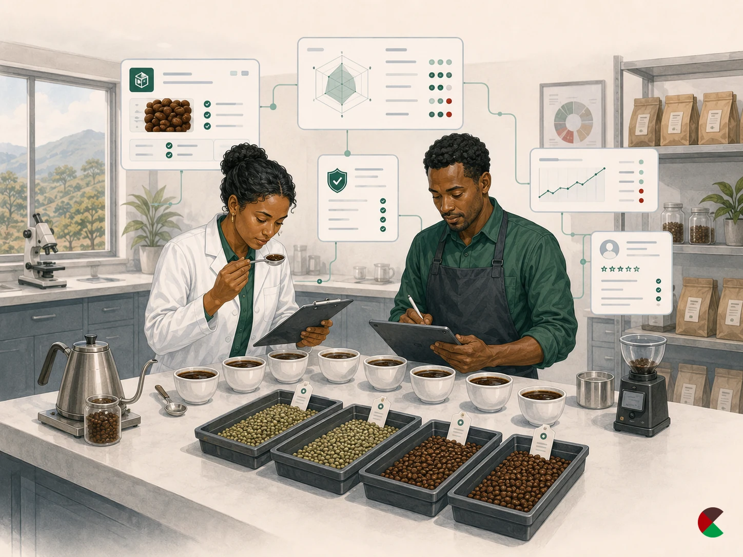Coffee lab and quality workflow