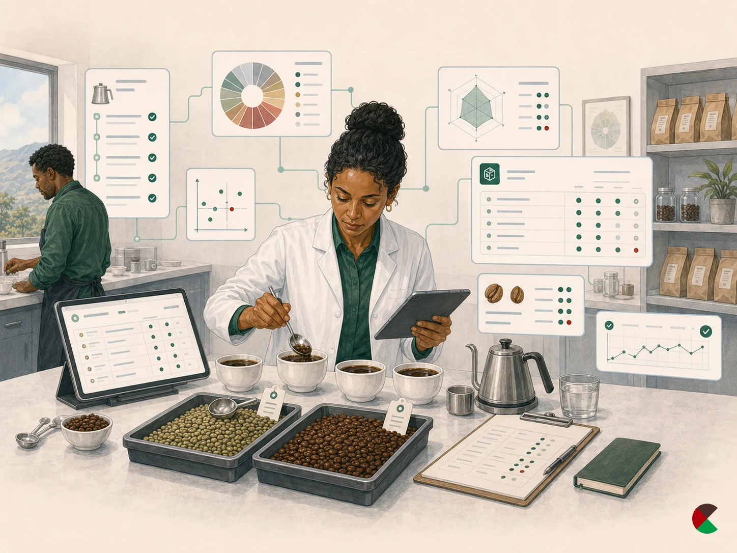 Coffee lab quality and SCA/CVA readiness workflow