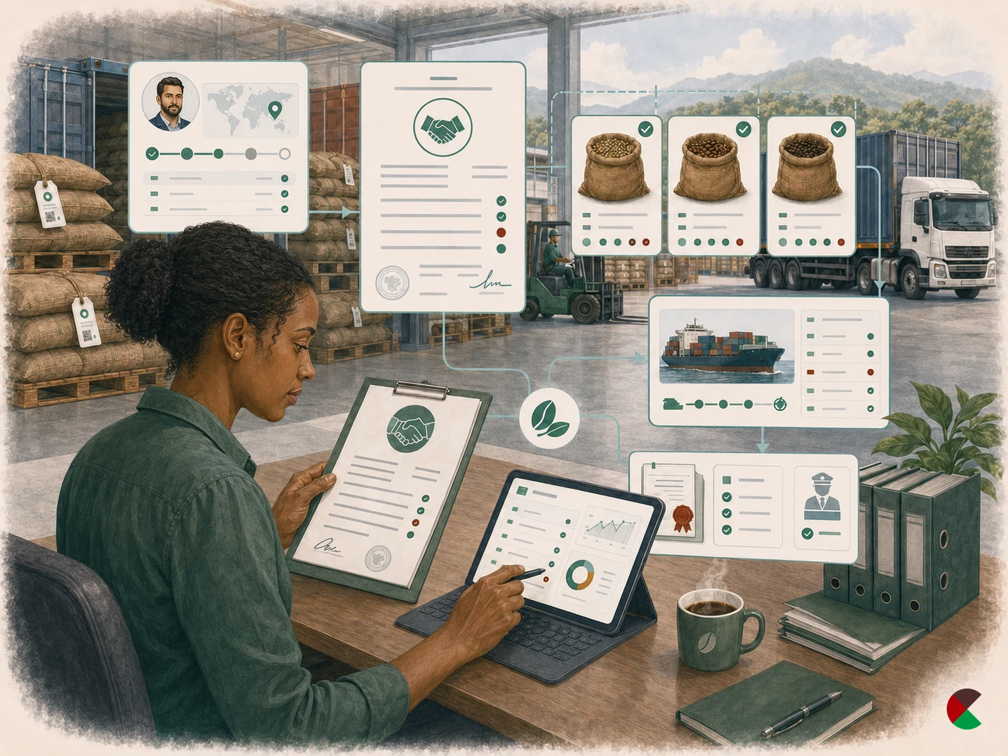 Coffee export contract workflow